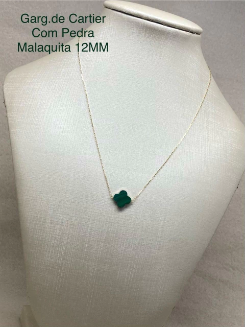 Gargantilha de Cartier com Pedra Trevo Malequita 12mm.