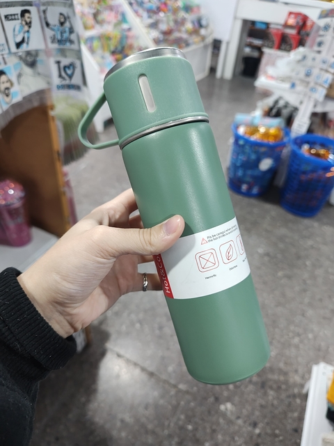 Termo con taza verde 500cc - comprar online