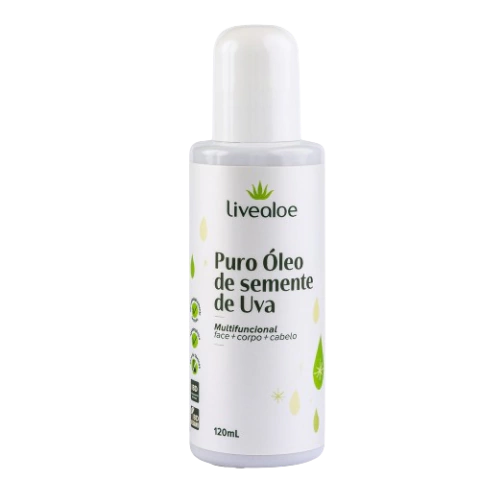 Óleo Puro de Semente de Uva 120ml LiveAloe ‒ Hidrata, Nutre & Protege