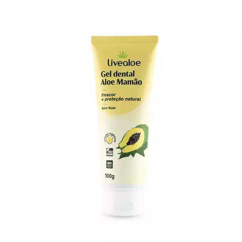 Gel Dental Natural Aloe e Mamão | Sem Flúor e Baixa Abrasividade - LiveAloe