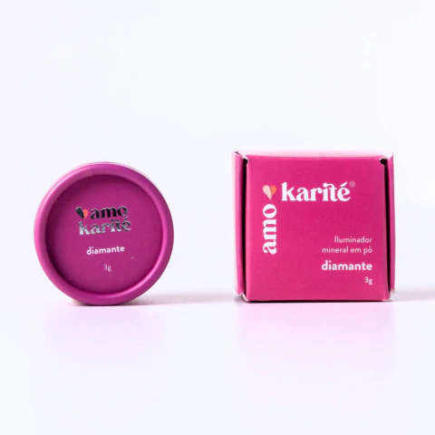 Iluminador Mineral em Pó Amokarité Diamante – Vegano, Natural, Sem Plástico
