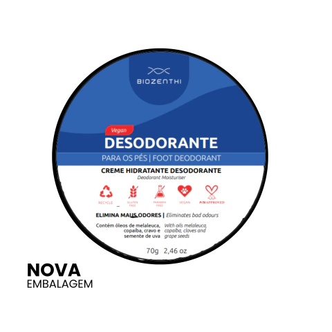 Desodorante Hidratante para Pés - Biozenthi - 70g: Natural, Eficaz e Premiado!