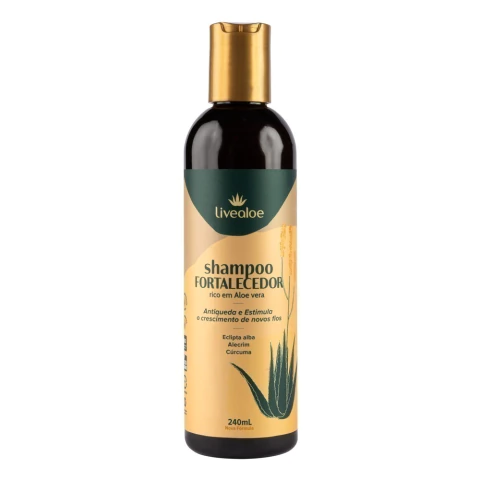 Shampoo Fortalecedor LiveAloe 240ml – Anti-Queda & Cabelos Fortes