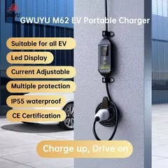 Carregador Portáti GWUYU 3,5KW 16A led 220v EV Tipo 2 Tela de Exibição - loja online