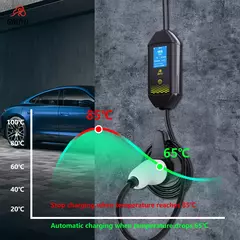 Carregador Portáti GWUYU 3,5KW 16A led 220v EV Tipo 2 Tela de Exibição - Chaveiro VAI ACHAR