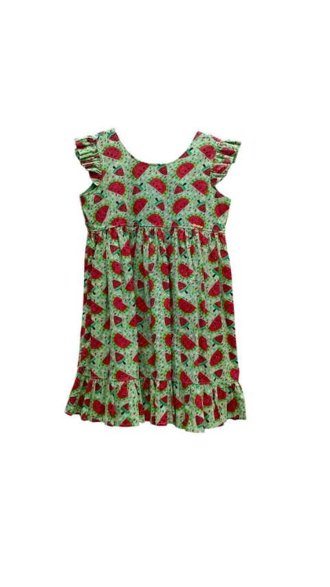 Vestido Estampa Melancia com Babados - Bebê Coala