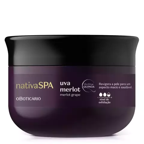 Creme esfoliante corporal Nativa spa Uva merlot - 200g