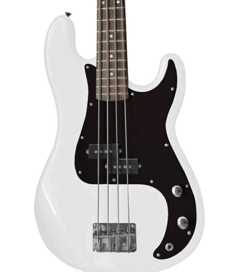 Bajo 4 cuerdas Leonard Precision LB252WH Blanco Pickguard Negro