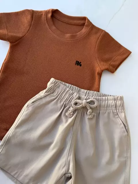 Conjunto Algodão TRICOT WAFFLE (MARROM)+ SHORT BRIM (CAPUCCINO) un - comprar online