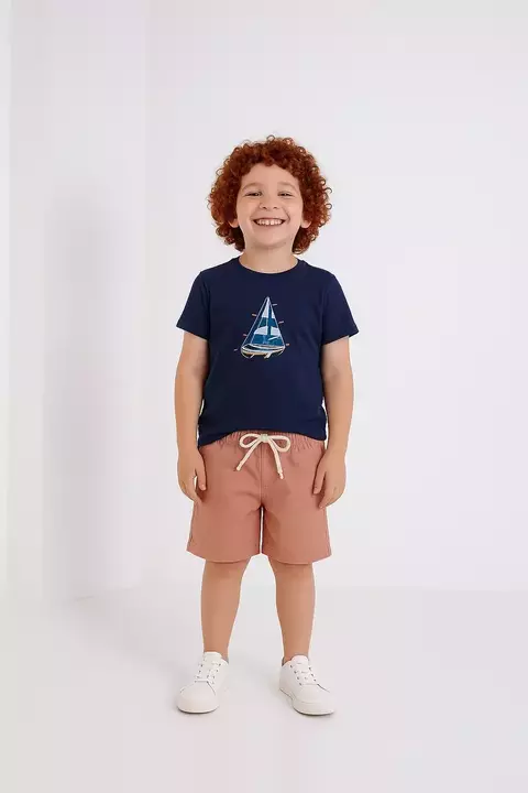 Conjunto Blusa (AZUL MARINHO) + Short em Linho