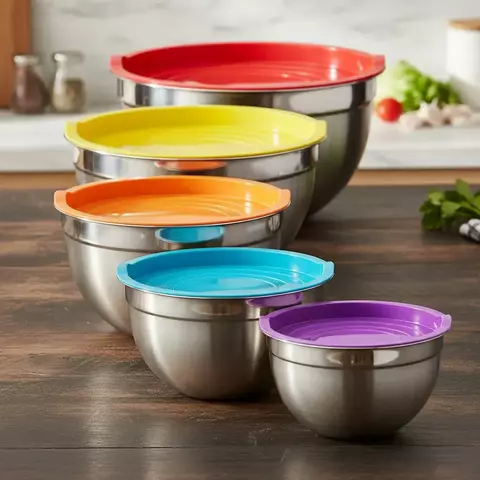 Bowl Ensaladera Acero Inoxidable Reposteria Set X5