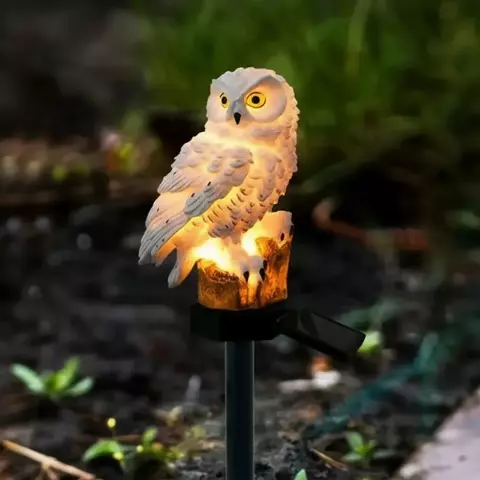 Luz Estaca Led Solar Tipo Lampara Buho Jardín Exterior