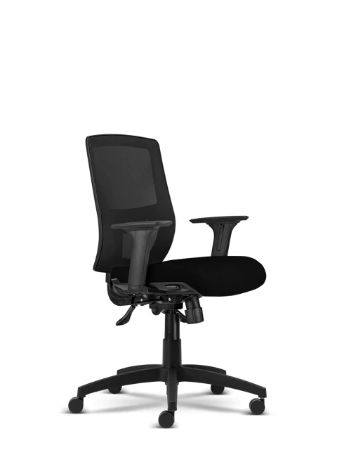 Cadeira Giratória Apollo Operativa - Crepe Preto e Tela Preta - comprar online