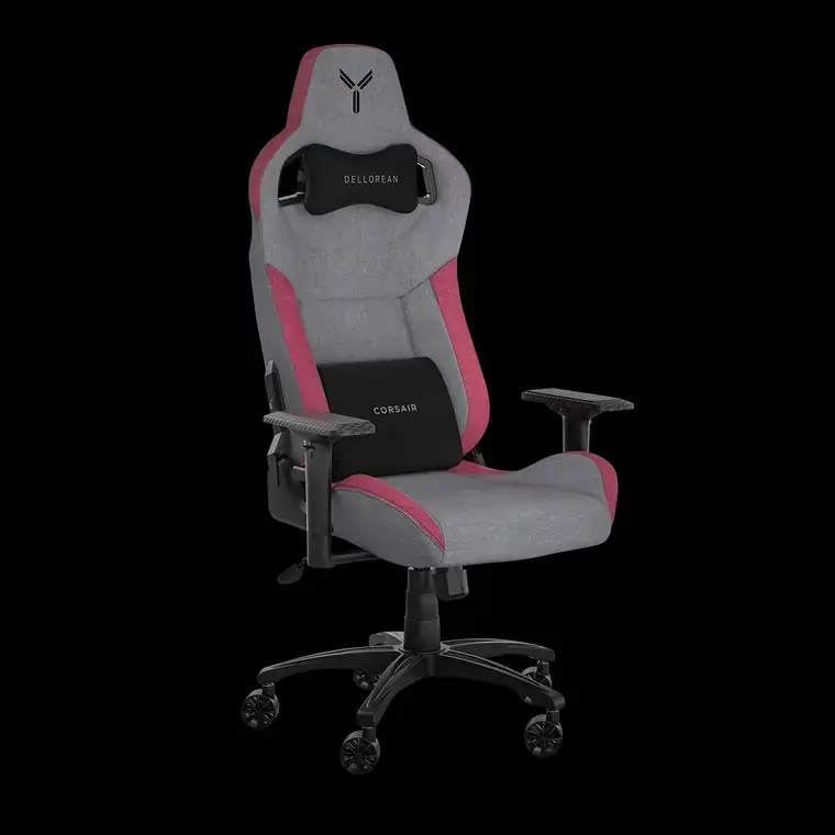 Silla Dellorean by Corsair color Sakura, gris y rosa