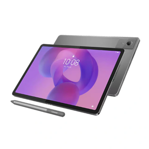 Tablet Lenovo Idea Tab 11 2.5K Luna Grey con lápiz, 8GB RAM y 128GB de almacenamiento, vista frontal y trasera.