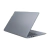 Notebook Lenovo IdeaPad Slim 3 gris vista trasera, parcialmente abierta, mostrando puertos laterales y diseño delgado.