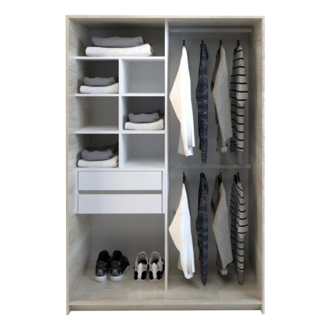 Vestidor Interior De Placard Ropero Sin Puertas 2 Cajones