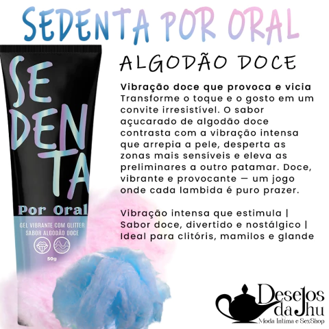 Sedenta Por Oral Algodão Doce Gel Comestível com Glitter 50g - Pepper Blend - comprar online