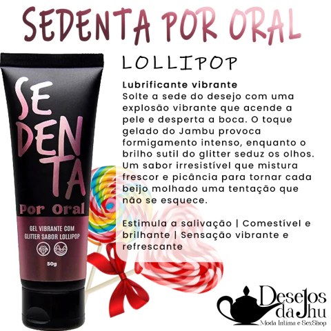 Sedenta Por Oral LolliPop Gel Comestível com Glitter 50g - Pepper Blend - comprar online