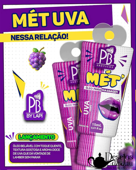 Mét Óleo para Massagem Corporal Beijável 15ml Linha PB Eróticos - La Pimienta - comprar online