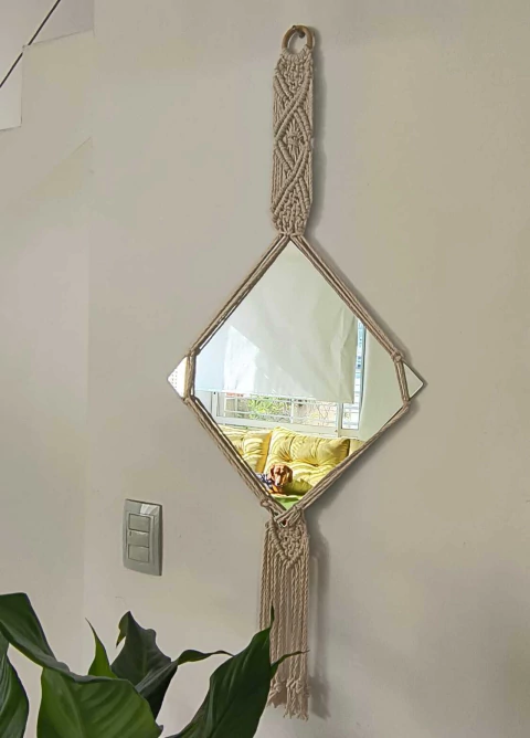 Espejos cuadrados y rectangulares en Macramé