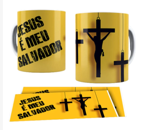 Caneca sublimada com a arte “Jesus é meu salvador" - comprar online