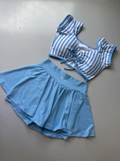 CONJUNTO DE SHORT SAIA CELESTE