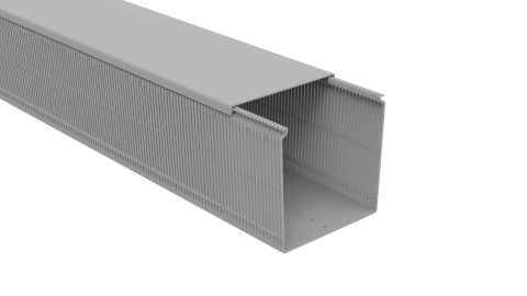 CANALETA INDUSTRIAL 100X100X2000MM PVC CINZA ABERTA - 100100-E/A