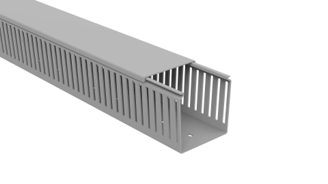 CANALETA INDUSTRIAL 80X80X2000MM PVC SEMI ABERTA CINZA - 8080-E/S