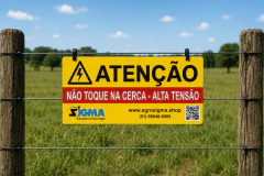 Placa de Advertência para Cerca Elétrica (10 UN)