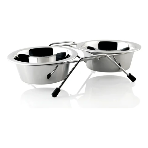 COMEDERO INOX DOBLE- Ø21 CM C/U