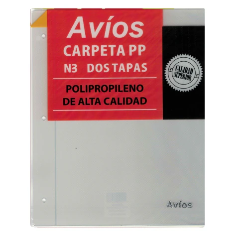Carpeta Plástica Avios Dos Tapas N°3 Colores Transparente