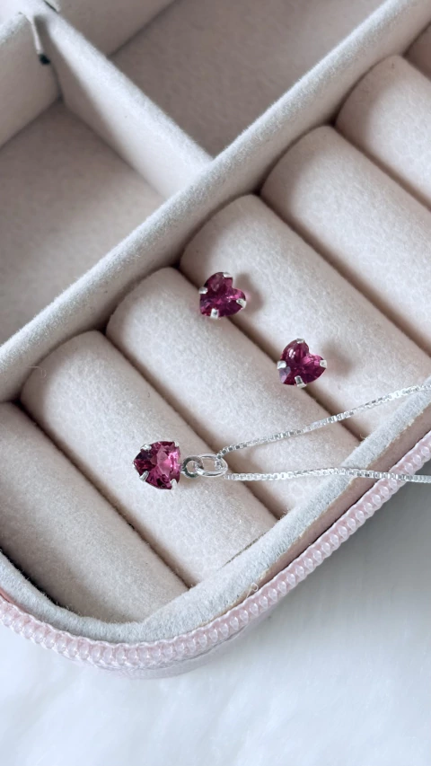 conjunto coração pink