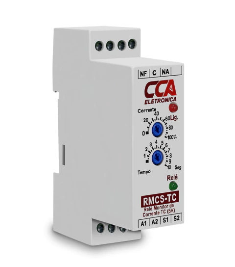 Relé Monitor de Corrente RMCS 220V com Entrada para TC 0~5A. Ajustável de 0~100% da Corrente