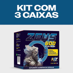 Kit com 3 caixas: Zeus600 Suplemento Masculino para Aumento de Testosterona e Desempenho
