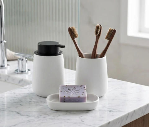 Set para baño Cerámica Blanco