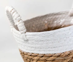 Canasto de Fibras Orgánicas Nº2 SETx3 NATURAL/BLANCO - Cinderella Decoración | Tienda de Deco Online