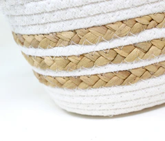 Canasto de Fibras Orgánicas Nº26 SETx3 NATURAL/BLANCO - comprar online