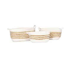Canasto de Fibras Orgánicas Nº26 SETx3 NATURAL/BLANCO