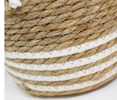 Canasto de Fibras Orgánicas Nº5 SETx3 NATURAL/BLANCO - Cinderella Decoración | Tienda de Deco Online