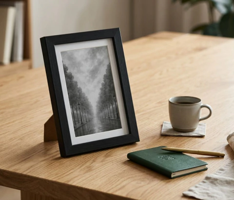 Portarretrato de Madera Varilla 10×15 Negro Apoyo