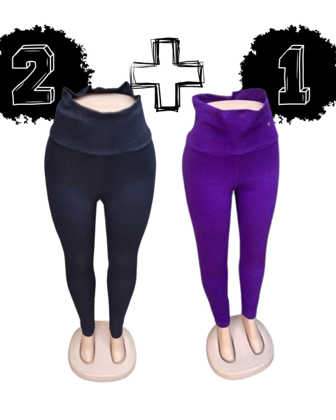 Calzas pitillos 2 negras + 1 color XL - comprar en línea