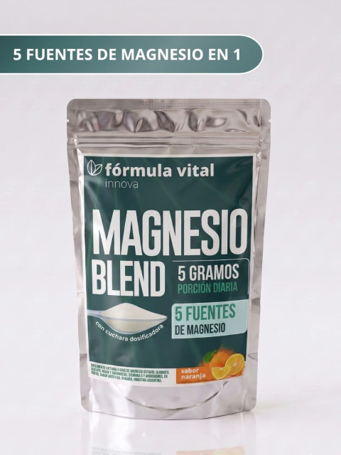 Magnesio Blend - Espectro Completo 5 en 1 para Descanso, Energía y Recuperación Muscular | Recarga 150g polvo