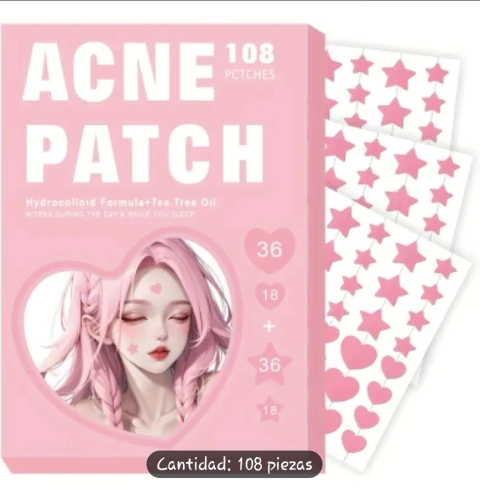Parches antiacne corazón y estrellas