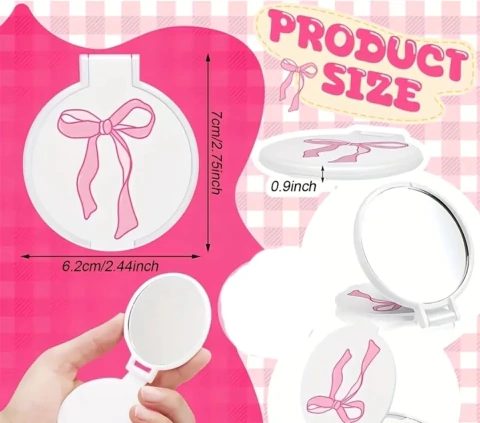 Espejo compacto redondo con lazo