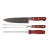 Set Asado Trento 3ps Madera Cuchillo / Trinche / Chaira
