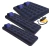 Combo Colchon 2 Plazas 1 Plaza 2x Inflador Pie 4 Almohadas Azul