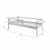 Cama Montessori Pluto de madeira com grades laterais e dimensões destacadas, ideal para quartos infantis.