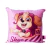 Almofada infantil 40x40cm da personagem Skye, da Patrulha Canina, em tons de rosa.
