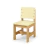 Cadeira Infantil Pooh em madeira natural com assento e encosto amarelos, design moderno e estrutura reforçada, ideal para uso em quartos, salas de brinquedos e áreas de estudo infantis
